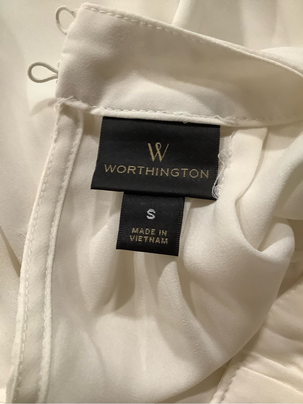 Worthington Cream Pleated Mock Neck Blouse - Picture 5 of 9